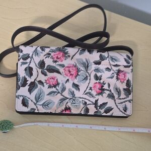 NWOT Coach Pink and Black Crossbody Bag with Floral Design